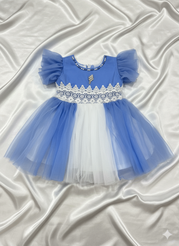 Baby Blue Floral Frock - Image 2