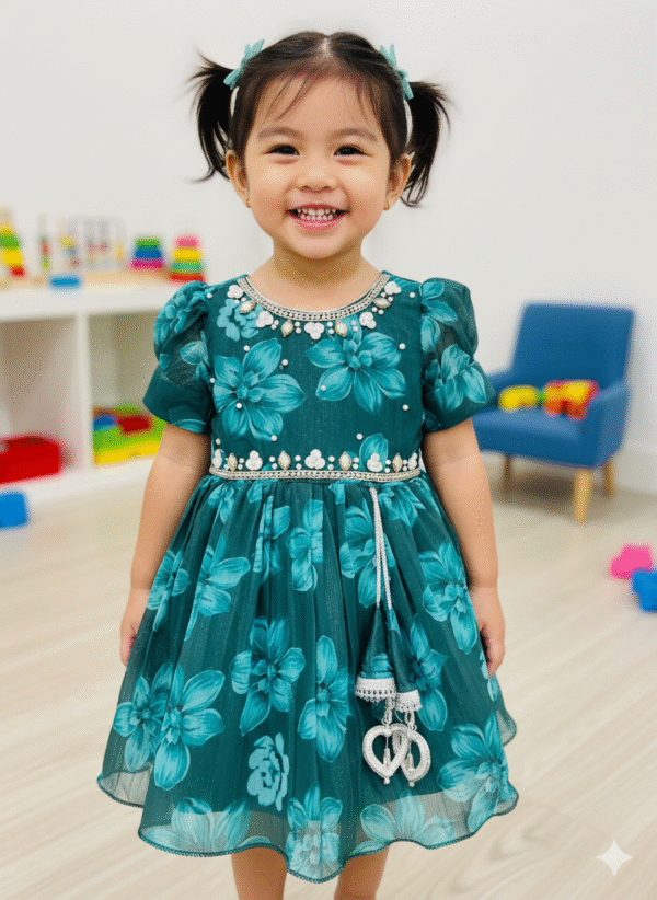 Floral Blue Girl Frock