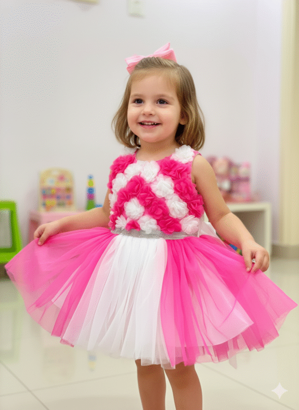 Frock White & Pink